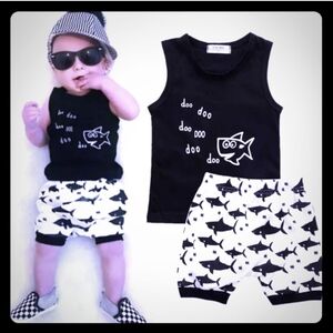 Baby Shark Tank and Shorts Outfit - 18 Months